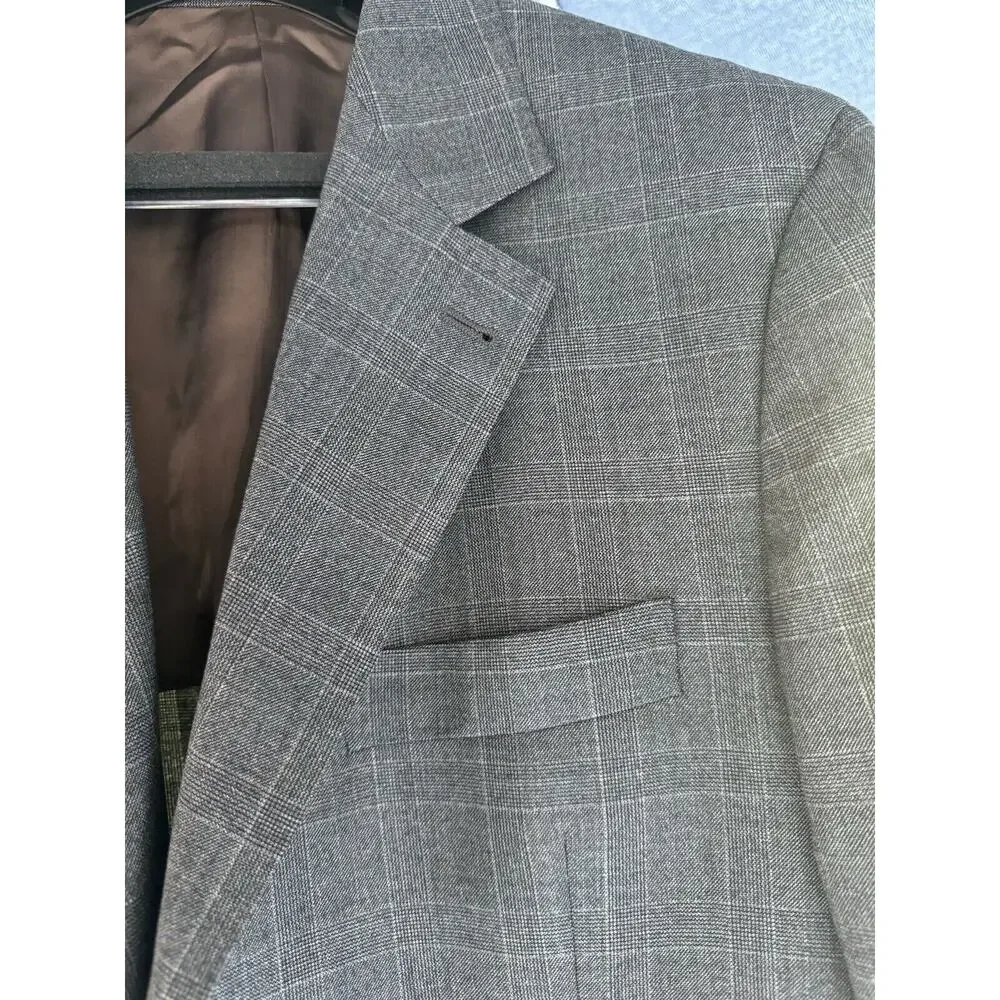 Brunello Cucinelli Blazer Jacket Glen Plaid Wool 52/42 Unstructured Men Luxury